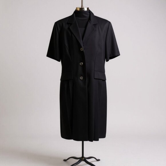 Vintage Fattaneh Bahari 2 Piece Black Blazer Dress Size 16 - Picture 13 of 15